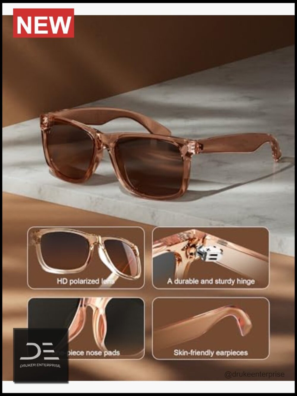Retro Trendy Polarized Sunglasses with UV400 Protection for Driving Travel 3 View 3